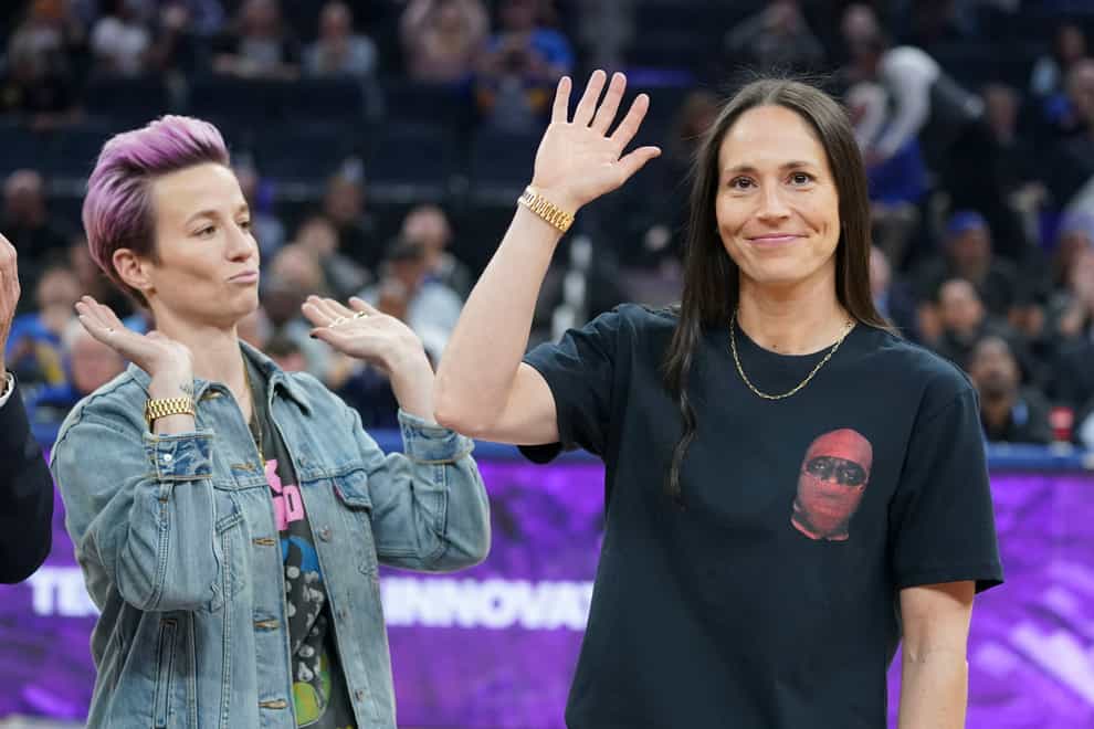 Megan Rapinoe was joined by her partner and basketball player Sue Bird for the ESPYS