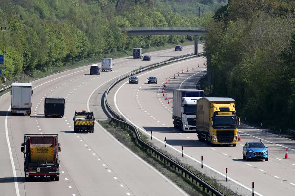 Traffic levels on UK roads on Monday was at the highest level since the coronavirus lockdown was introduced, new figures show (Gareth Fuller/PA)