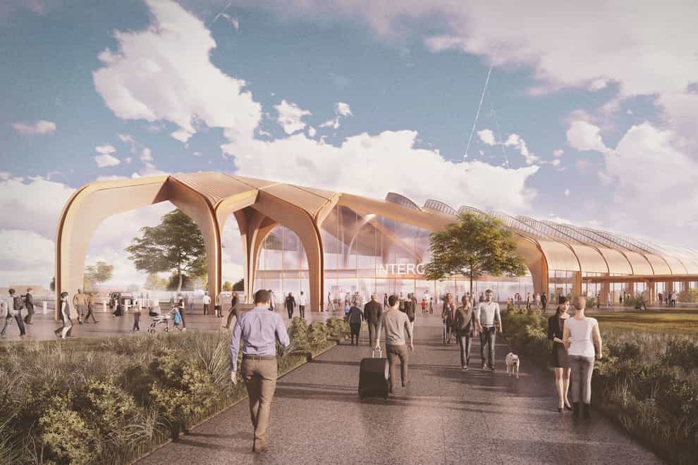 An artist’s impression of Interchange station, which has become the world’s first to be awarded the highest ranking by a sustainability rating scheme (Grimshaw Architects/PA)