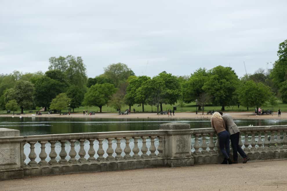 People in a sparsely populated Hyde Park