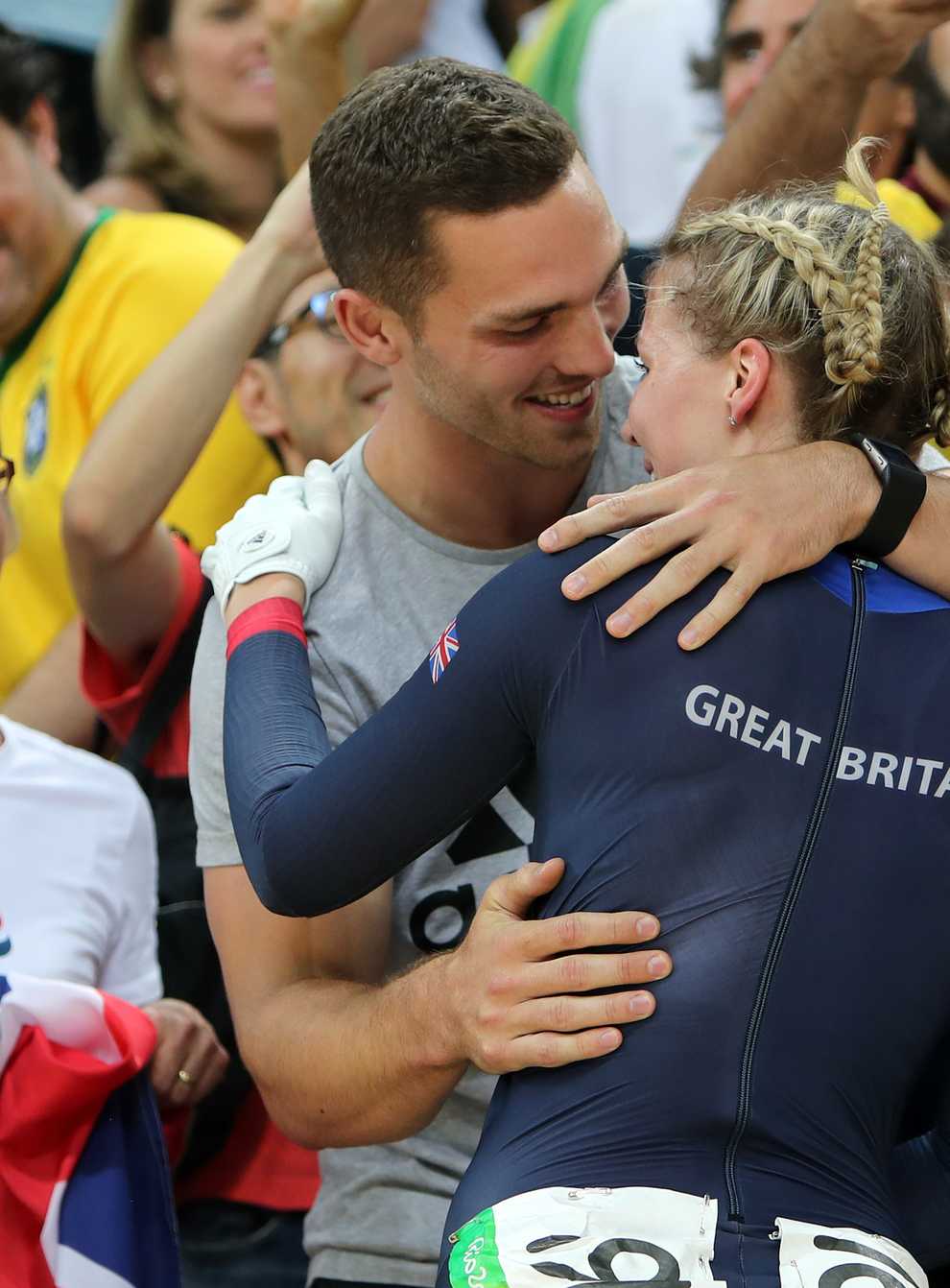 Former GB cyclist Becky North with husband George, who plays rugby for Wales (PA Images)