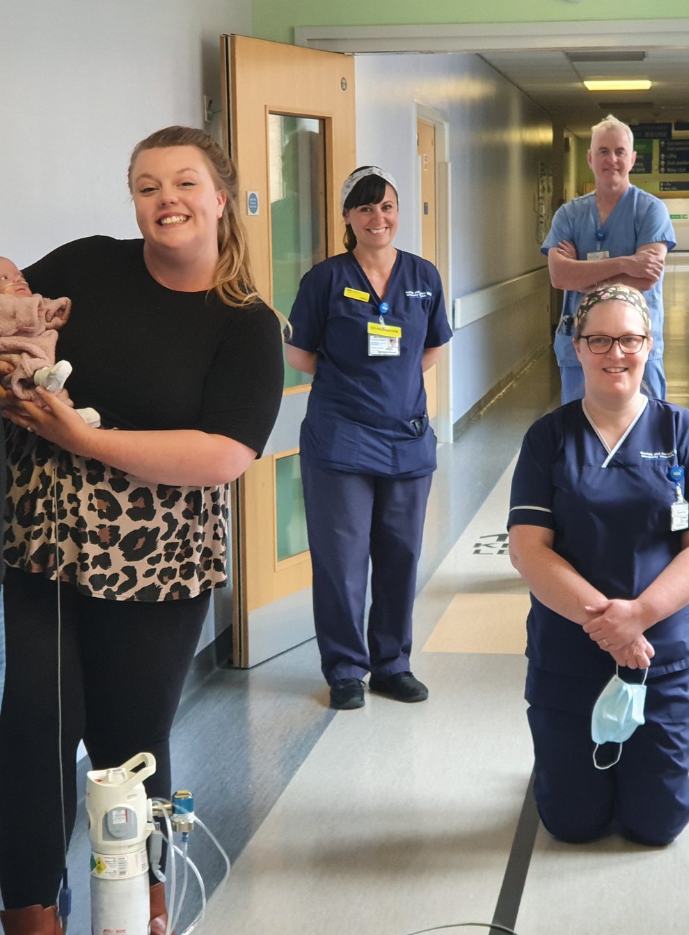 Baby Lilly, parents and staff at NNUH