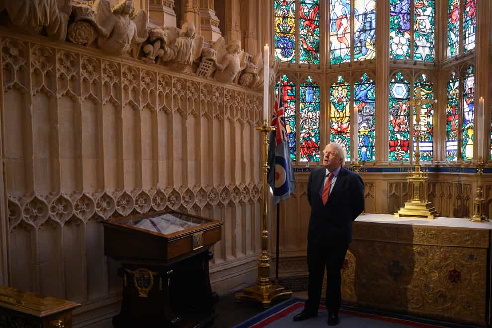 Boris Johnson in Westminster Abbey