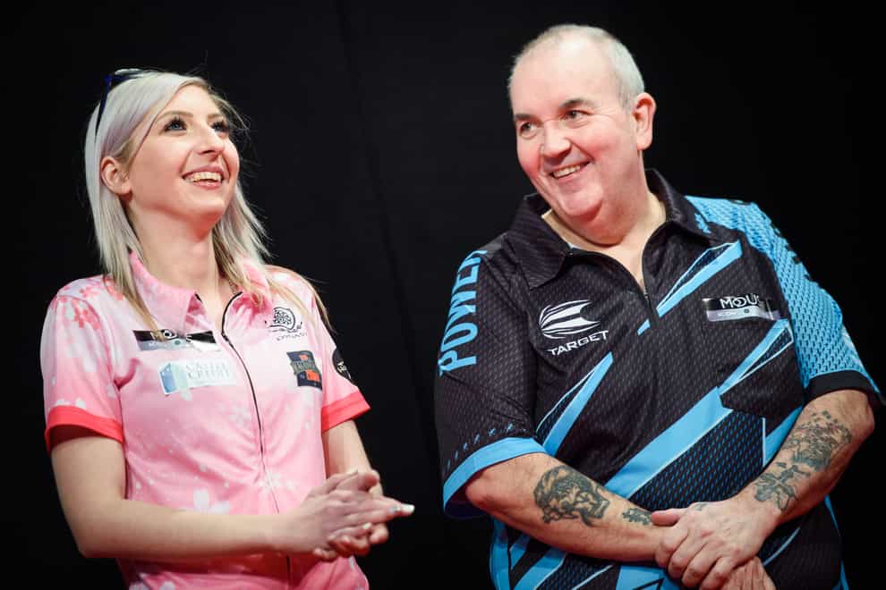 Fallon Sherrock and Phil Taylor will go head-to-head from the comfort of their homes on Thursday (PA Images)