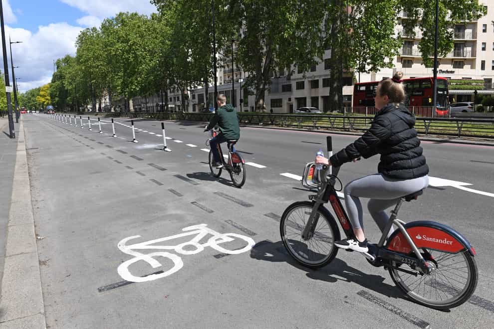 A cycle lane has been installed on one of London's most prestigious roads