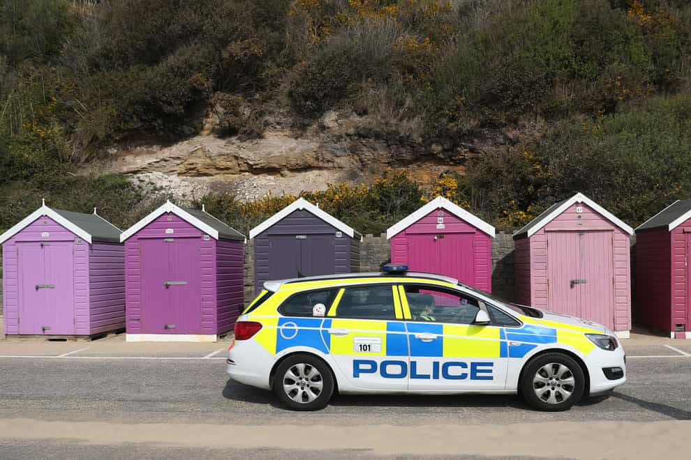 A police car at Bournemouth beach