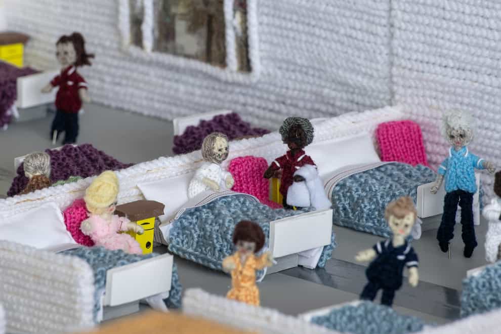 A great-great-grandmother is knitting a model hospital called Knittingale to raise funds for the NHS