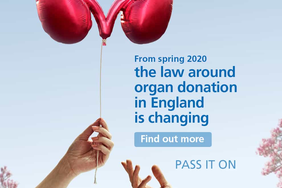 The law in England has shifted to an opt-out system for organ donation (NHS Blood and Transplant/PA)