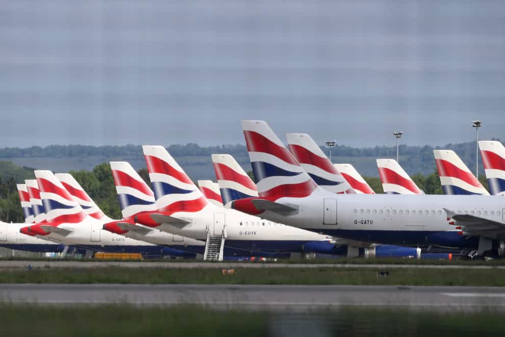 British Airways planes grounded due to the coronavirus outbreak (Gareth Fuller/PA)