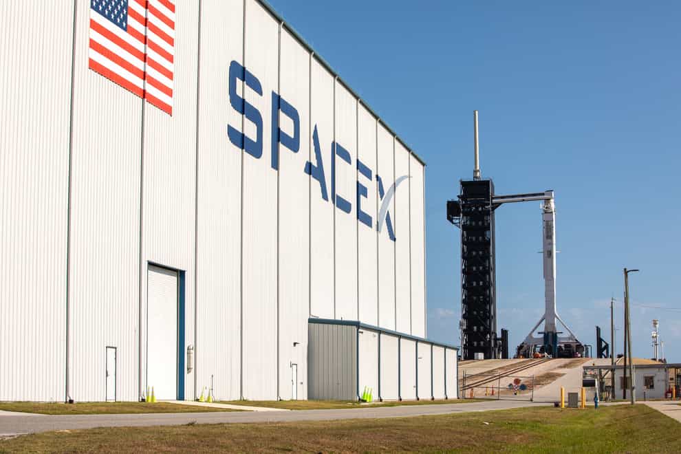 SpaceX's Falcon 9 rocket, with the Crew Dragon on top
