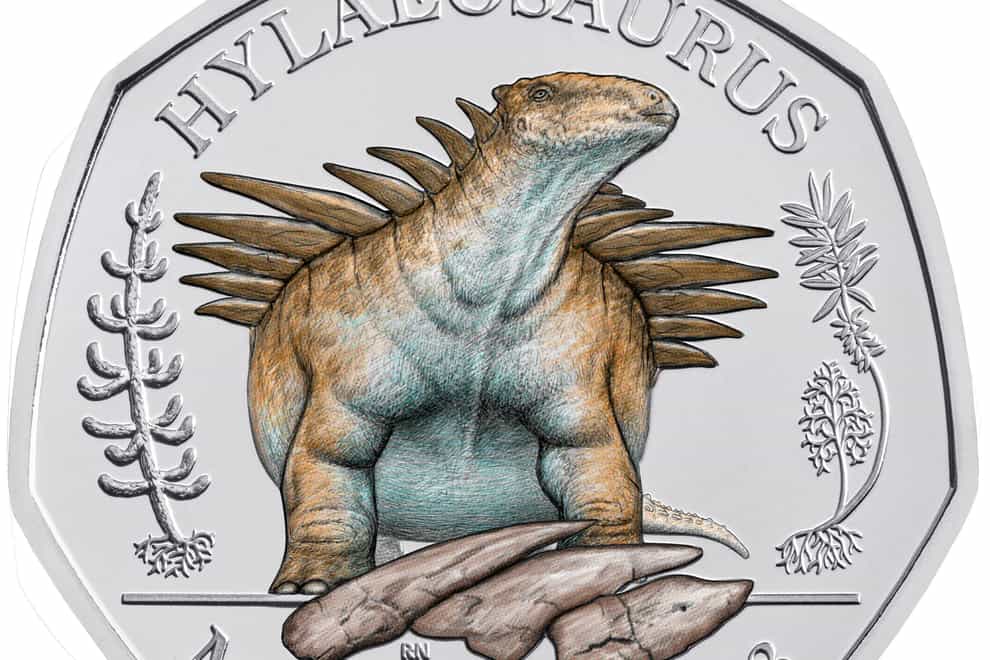 Dinosaur on 50p coin
