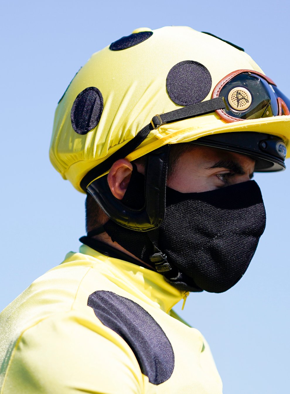 Andrea Atzeni wears a face covering at Newcastle