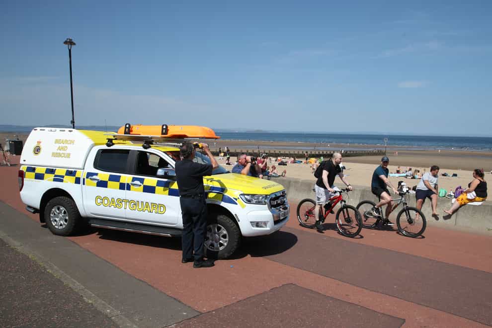 Patrol on Portobello beach near Edinburgh on Friday