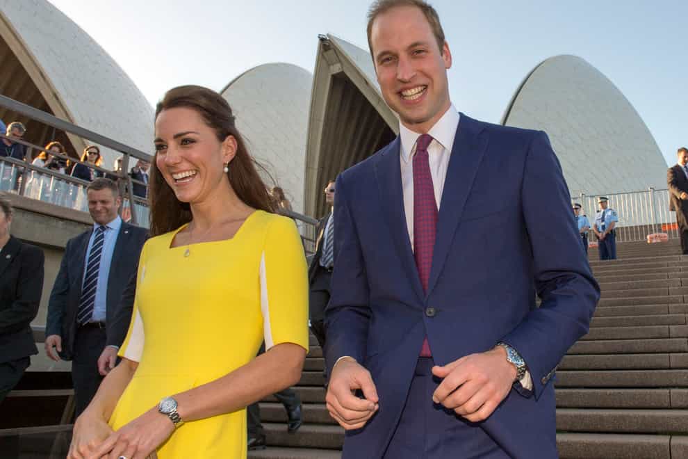 The Duke and Duchess, pictured during a previous visit to Australia