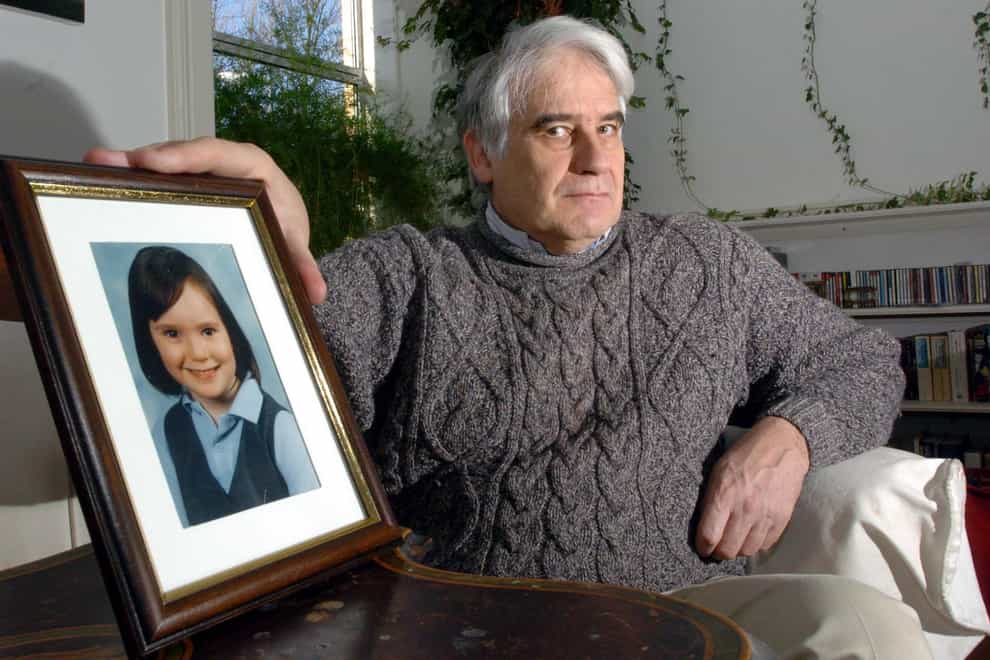 Mick North with a photograph of his daughter Sophie North