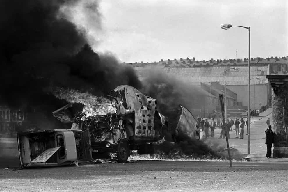 Archive pictures of unrest in the Bogside, Londonderry (PA)