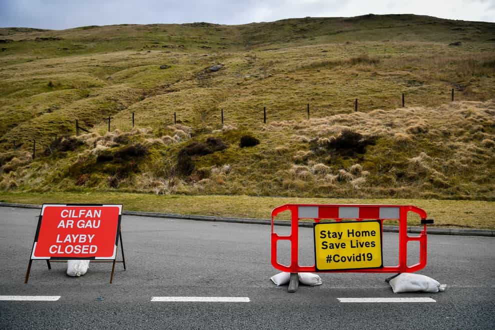 All laybys are closed along the A470 near Pen y Fan in the Brecon Beacons National Park (Ben Birchall/PA)