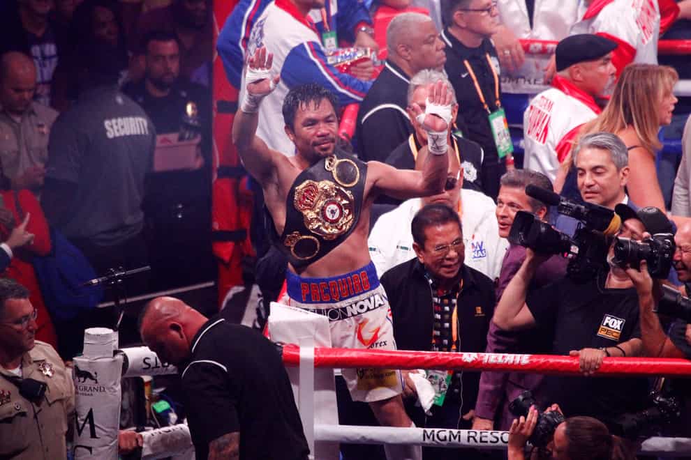 Pacquiao has not boxed since beating Keith Thurman in July 2019