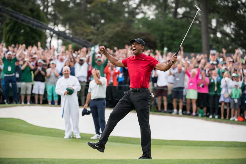 Woods celebrates his 2019 Masters victory