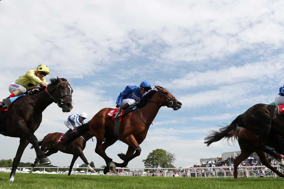 Elarqam (right) will drop down in class on his return to action in the Betway Brigadier Gerard Stakes at Haydock