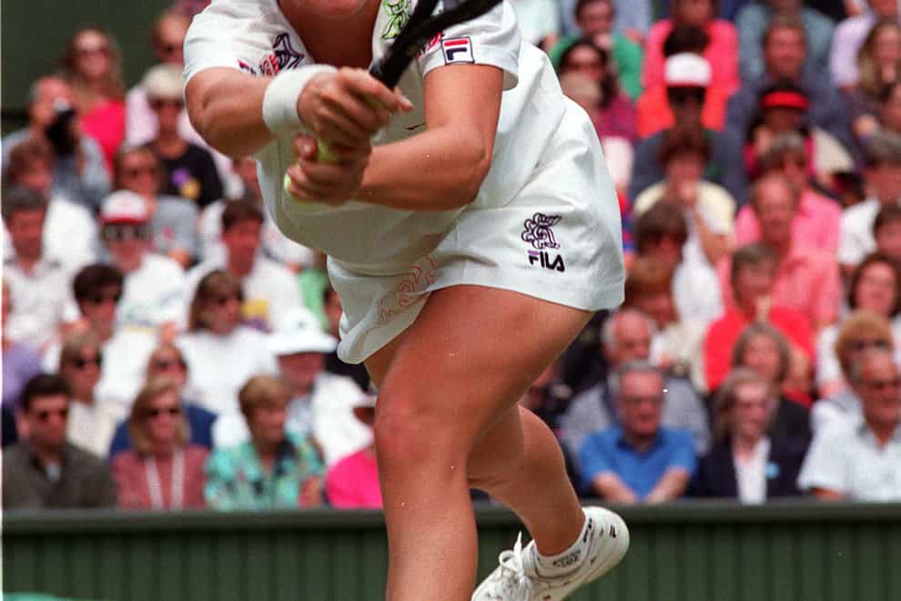 Monica Seles, who beat Steffi Graf to win the French Open in 1990 at the age of 16, pictured losing to the German in the Wimbledon final two years later