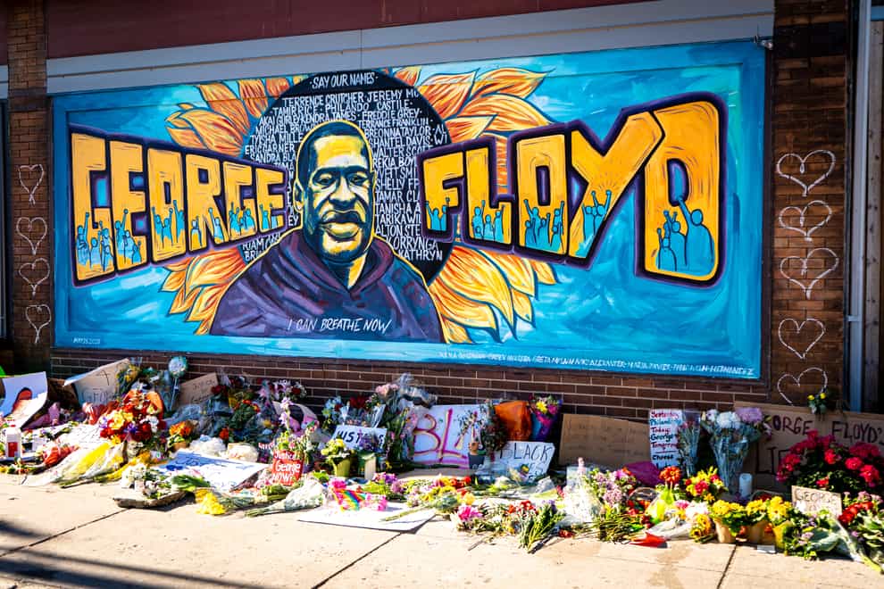 A mural in Minneapolis where Floyd died