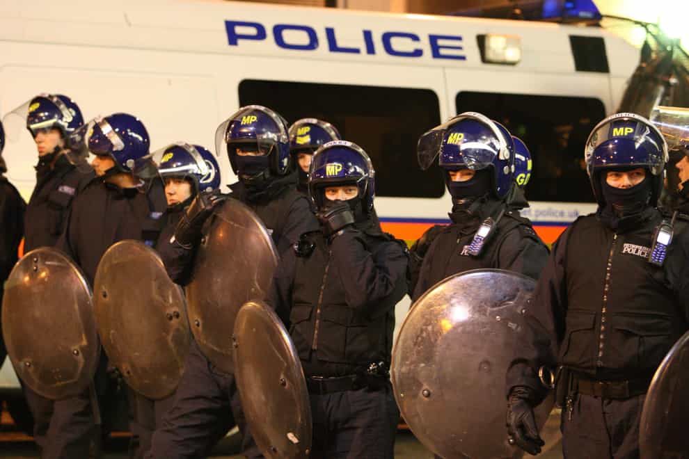 Police officers in riot gear