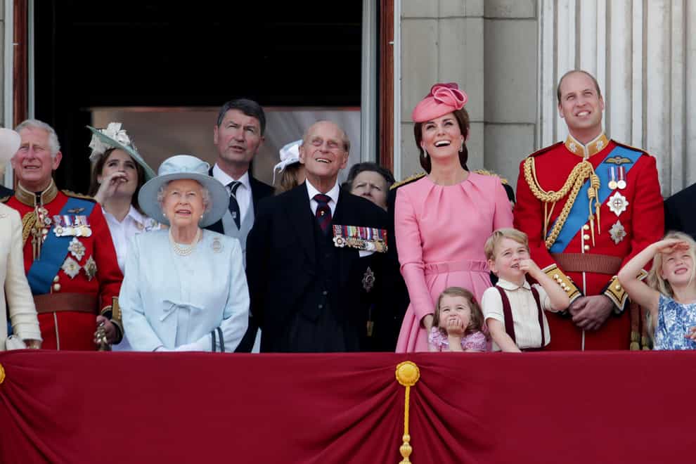 The Duke of Edinburgh on the Buckingham Palace balcony with the royal family in 2017