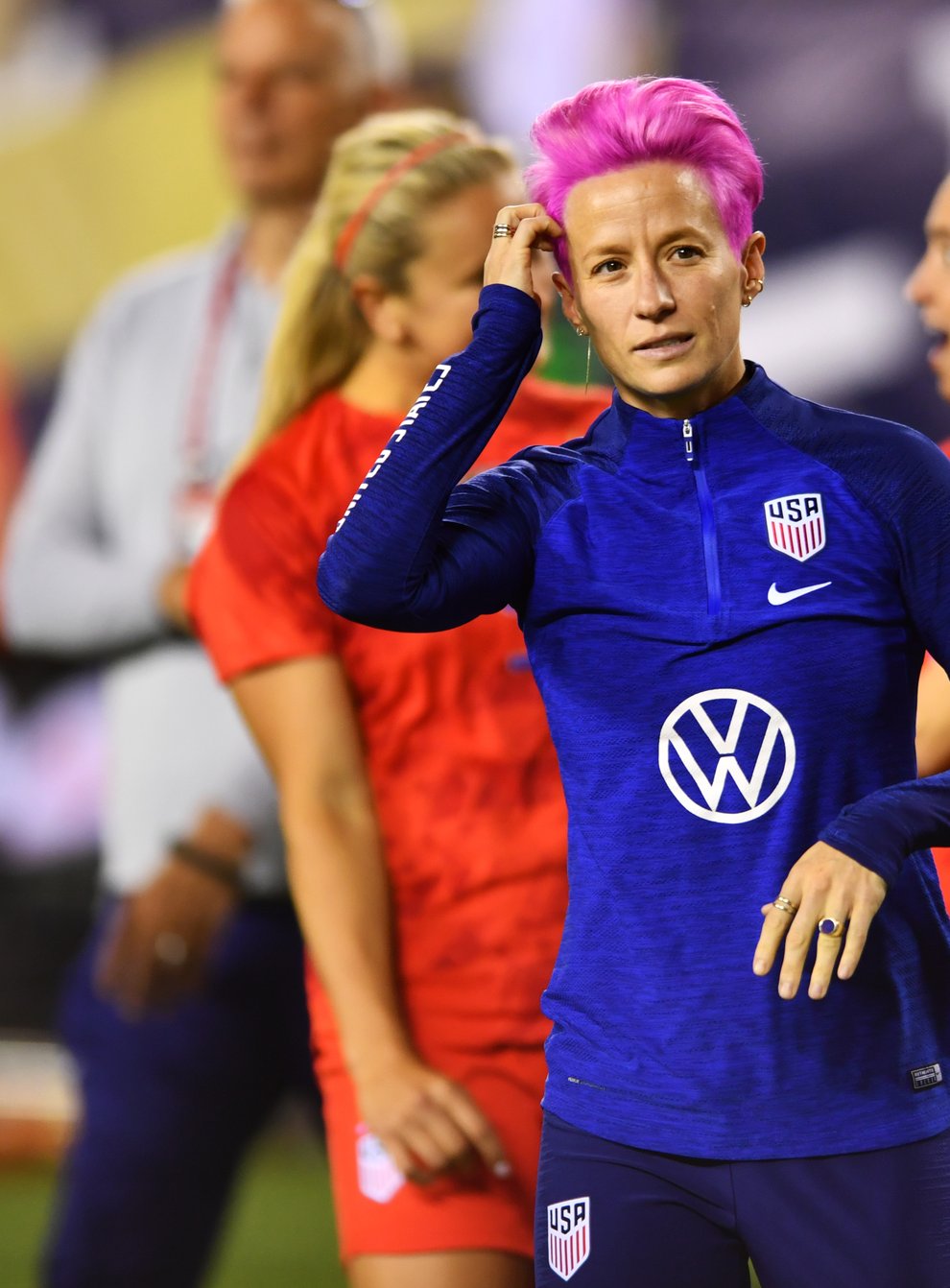 Rapinoe has previously kneeled before a game in a show of solidarity with black people fighting police brutality