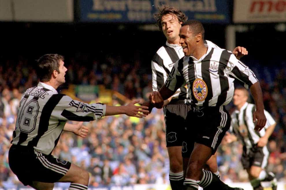 Les Ferdinand, right, scored 29 goals for Newcastle in 1995-96