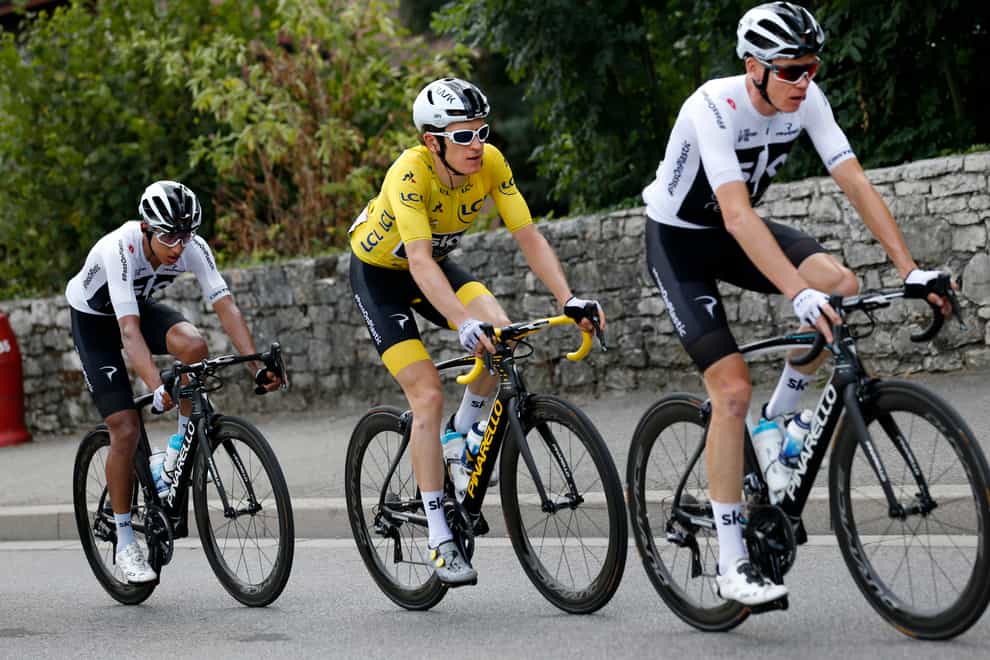 Ineos riders Bernal (left), Thomas (centre) and Froome (right) have all won the Tour de France