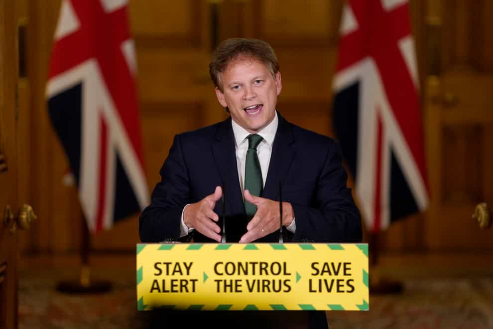Transport Secretary Grant Shapps during the latest Downing Street briefing