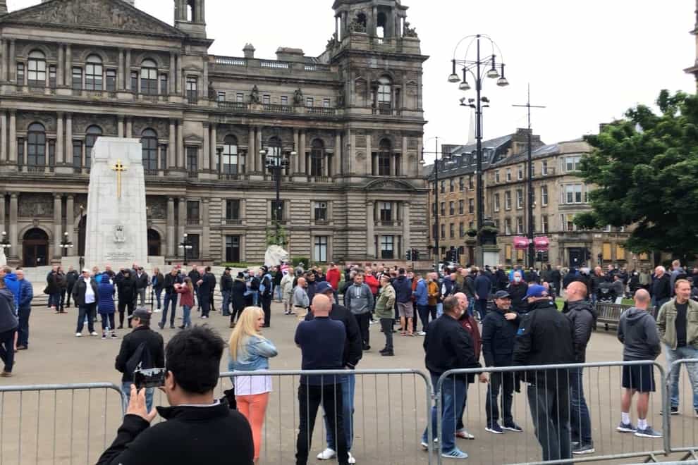 The group at the Cenotaph in Glasgow