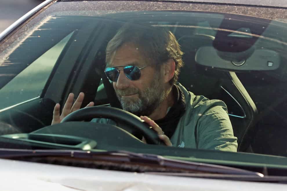 Liverpool manager Jurgen Klopp arrives at the club’s Melwood training ground after the Premier League announced players could return to training in small groups.