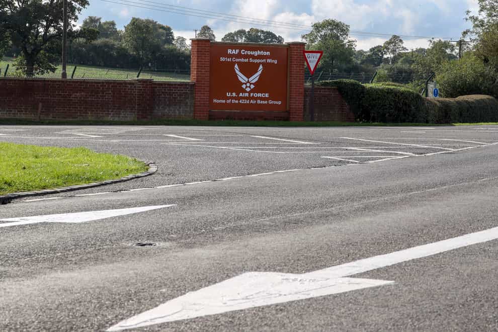 The entrance to RAF Croughton in Northamptonshire