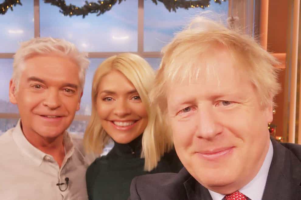 Boris Johnson with presenters Phillip Schofield and Holly Willoughby