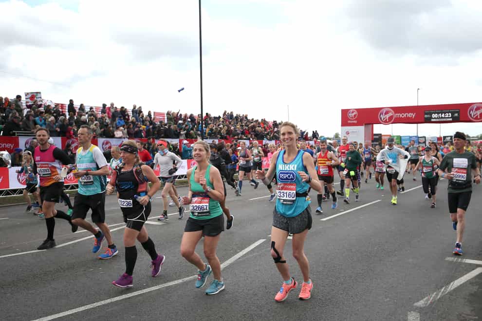Runners compete in the 2019 London Marathon