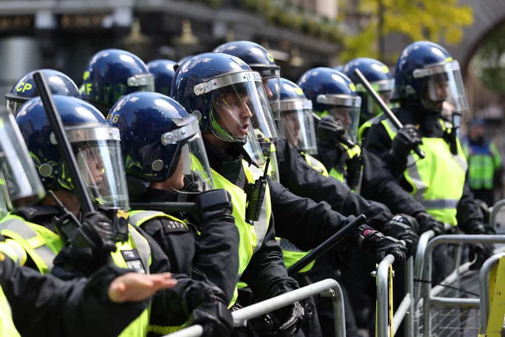 Police were confronted by protesters in Whitehall last Saturday