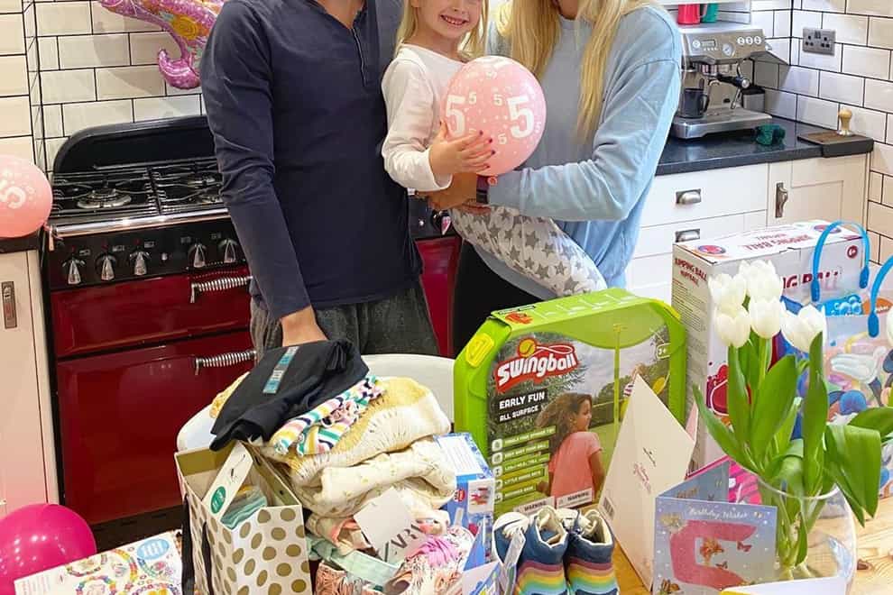 Harry Needs and Rebecca Adlington with their daughter Summer