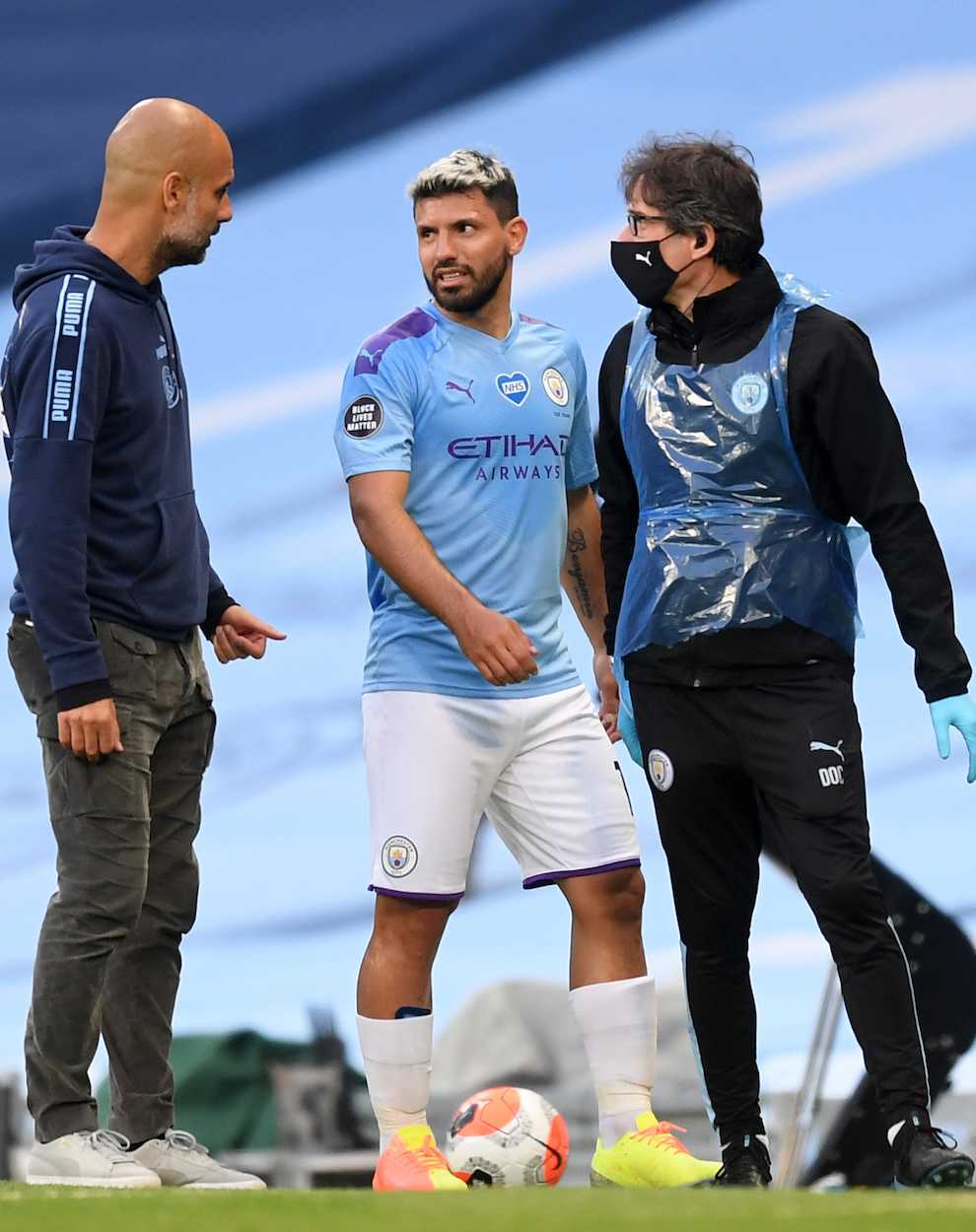 Aguero came off after suffering a knee injury against Burnley