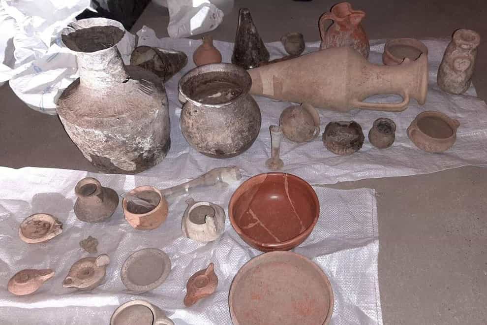 Items stolen from an ancient site in Bulgaria