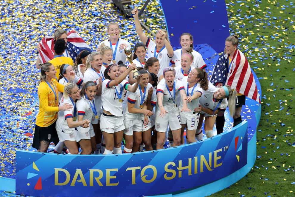 The United States celebrate winning the 2019 Women's World Cup in France