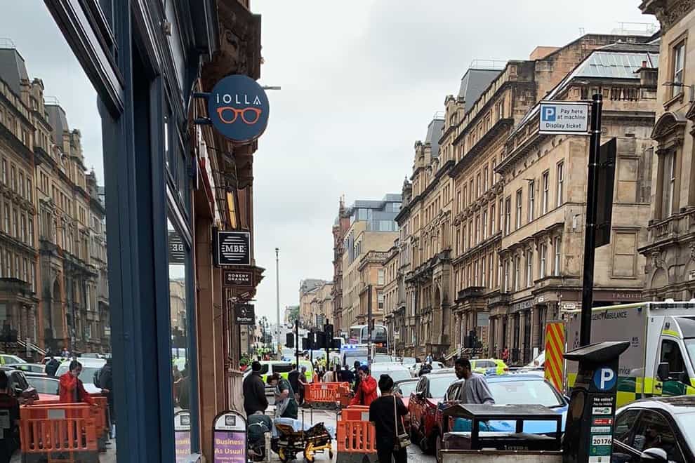 Emergency services presence in West George Street, Glasgow