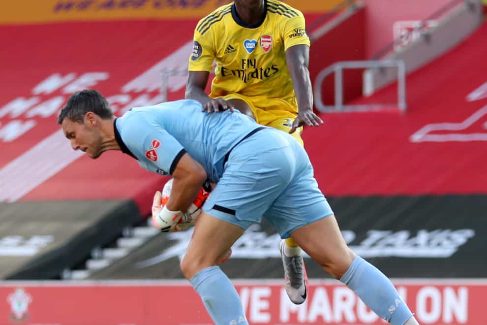 Arsenal’s Eddie Nketiah took advantage of Alex McCarthy's error