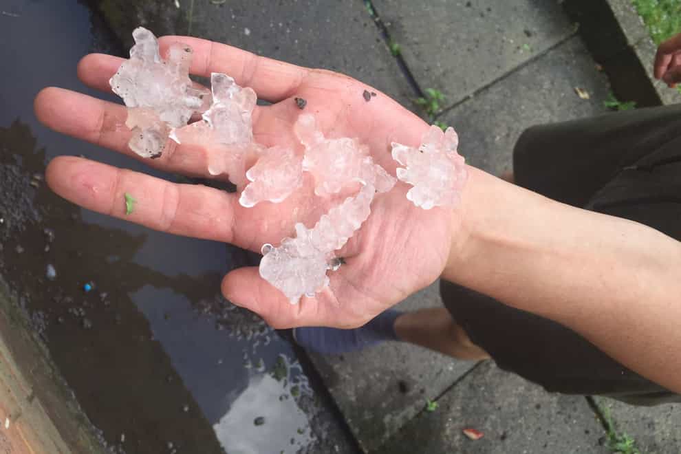 Hail stones the size of £2 coins fell in Sheffield on Friday evening