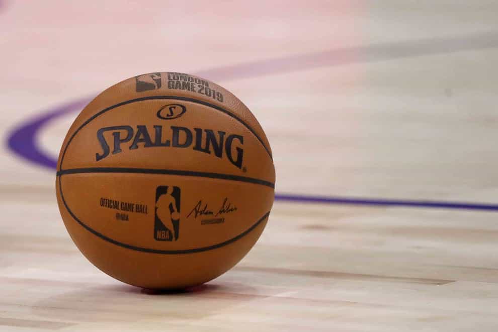 The game ball during the NBA London Game 2019 at the O2 Arena, London