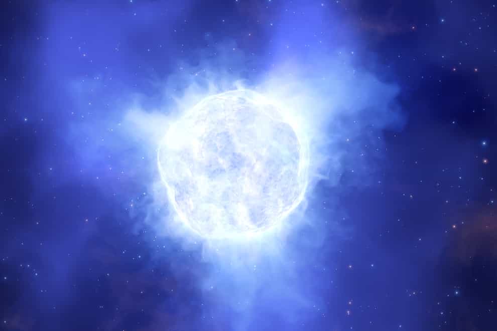 An artist's impression of what the luminous blue variable star in the Kinman Dwarf galaxy could have looked like before its mysterious disappearance