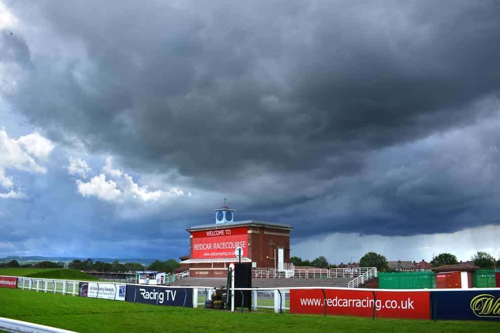 Stormy skies over Redcar Racecourse
