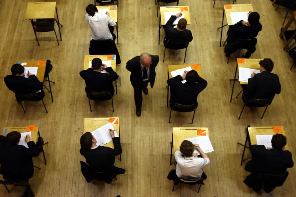 Schoolchildren taking an exam