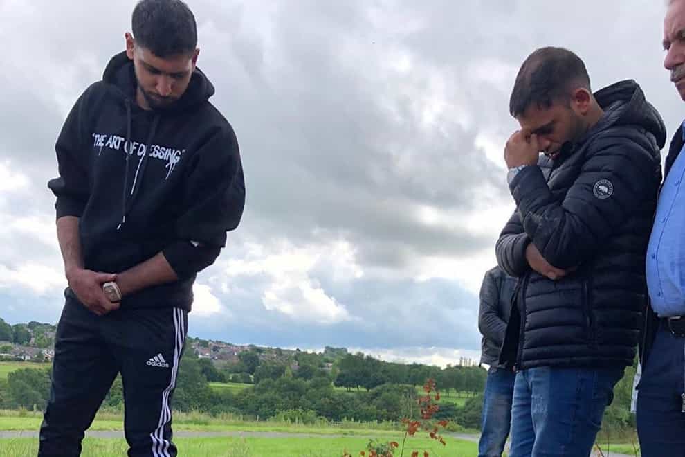 Khan posted an emotional photo after his nephew was buried